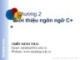 Bài giảng Lập trình hướng đối tượng: Chương 2 - Trần Minh Thái (2016)