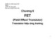 Bài giảng Dụng cụ bán dẫn - Chương 6: FET
