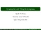 Bài giảng Xác suất thống kê và ứng dụng trong kinh tế xã hội: Chương 5.3 - Nguyễn Thị Nhung