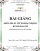 Bài giảng Phân tích hoạt động kinh doanh: Phần 2