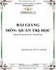 Bài giảng Quản trị học: Phần 2