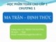 Bài giảng Toán cao cấp 1: Chương 1 - TS. Trịnh Thị Hường