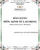 Bài giảng Kinh tế lao động: Phần 2 - ĐH Phạm Văn Đồng