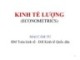 Bài giảng Kinh tế lượng: Chương 1 - Mai Cẩm Tú